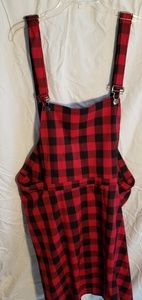 Hot Topic overall plaid dress